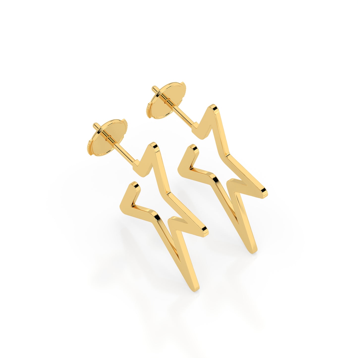 MAXI NORTH STAR EARRINGS GOLD - Elodie Attias Paris